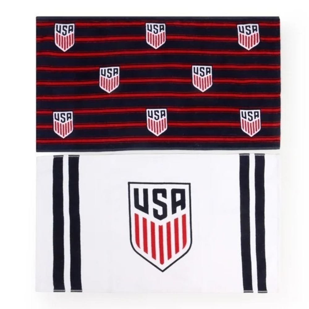 Official U.S. Soccer USA Rally Towel 2-Pack White Blue World Cup Memorabilia 16x